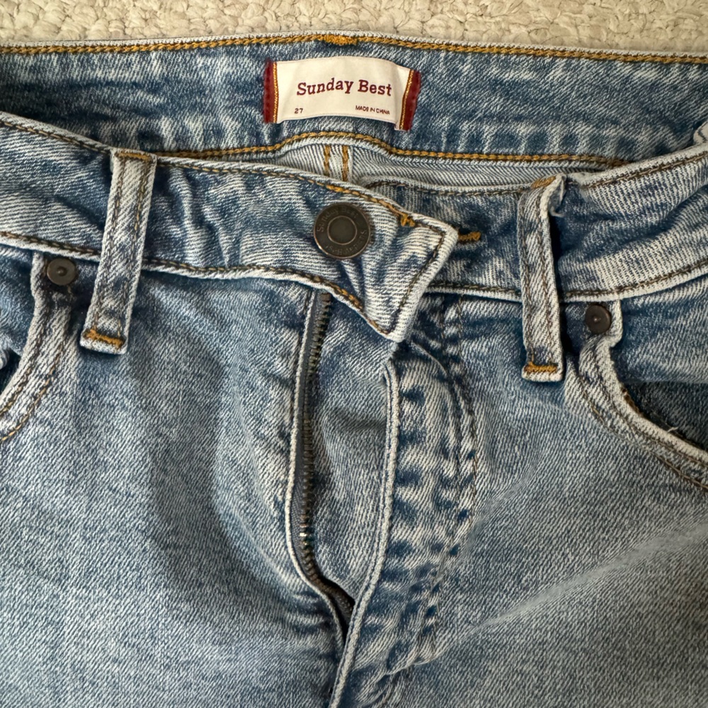Sunday best mid rise denim shorts